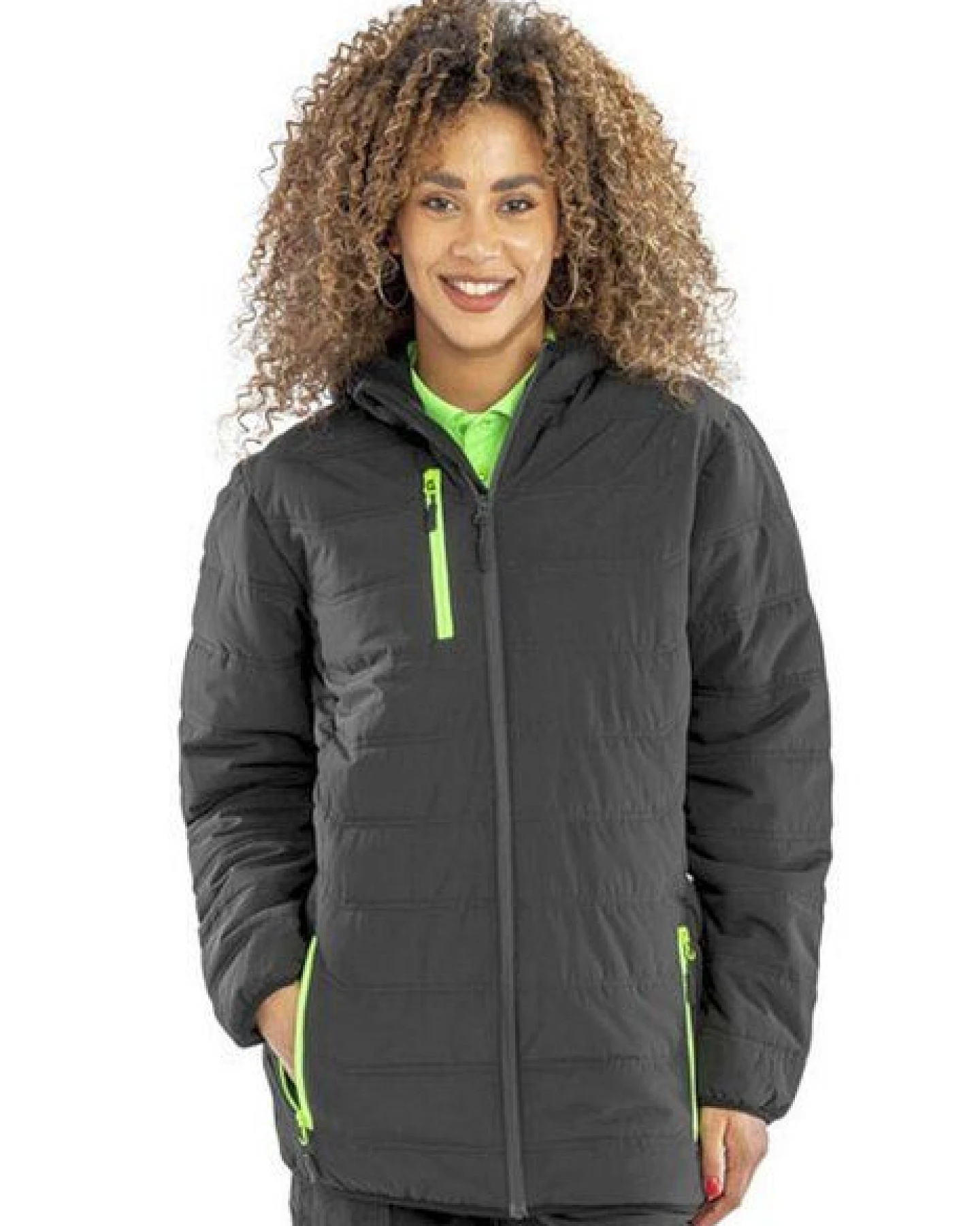 Result Genuine Recycled Recycelte gefütterte Winter- Regen- und Windjacke mit Kapuze Brusttasche – Ansicht 2