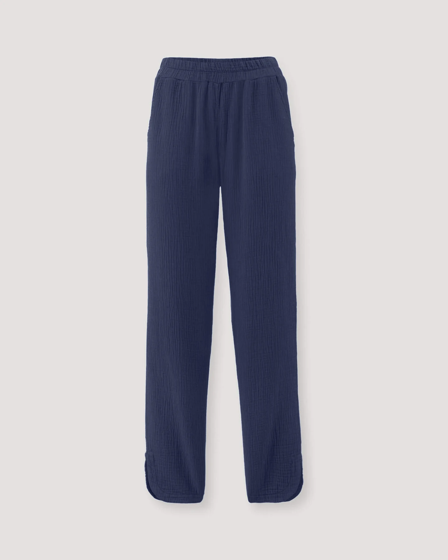 hessnatur Damen Musselin Schlafhose Regular PURE COMFORT aus Bio-Baumwolle - blau - Größe 38 – Ansicht 3