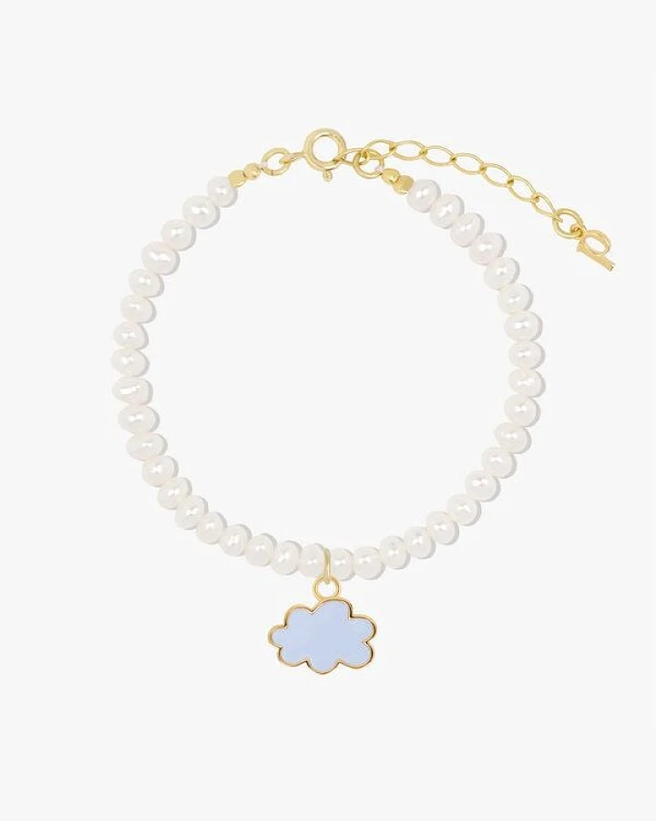 Paeoni Colors Wolken-Perlenarmband aus 18k Gold Vermeil, 925 Sterling Silber