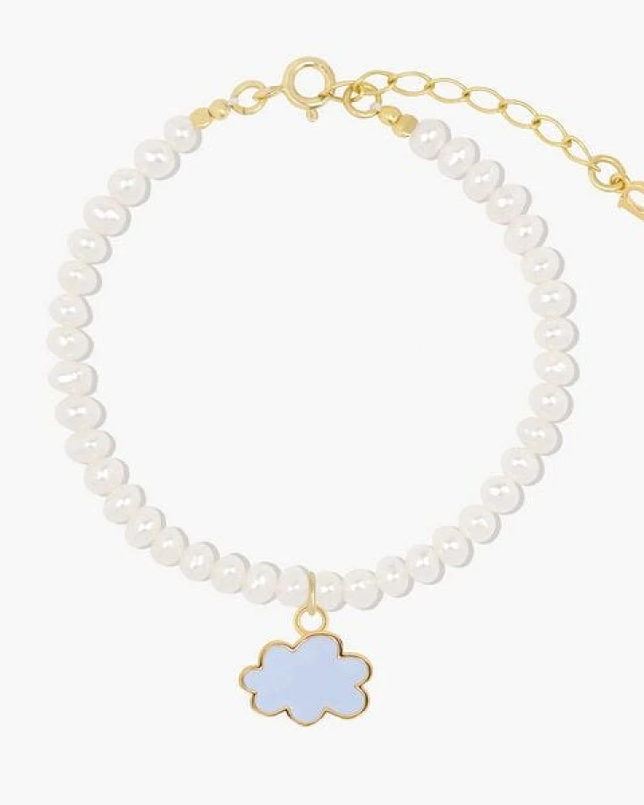 Paeoni Colors Wolken-Perlenarmband aus 18k Gold Vermeil, 925 Sterling Silber