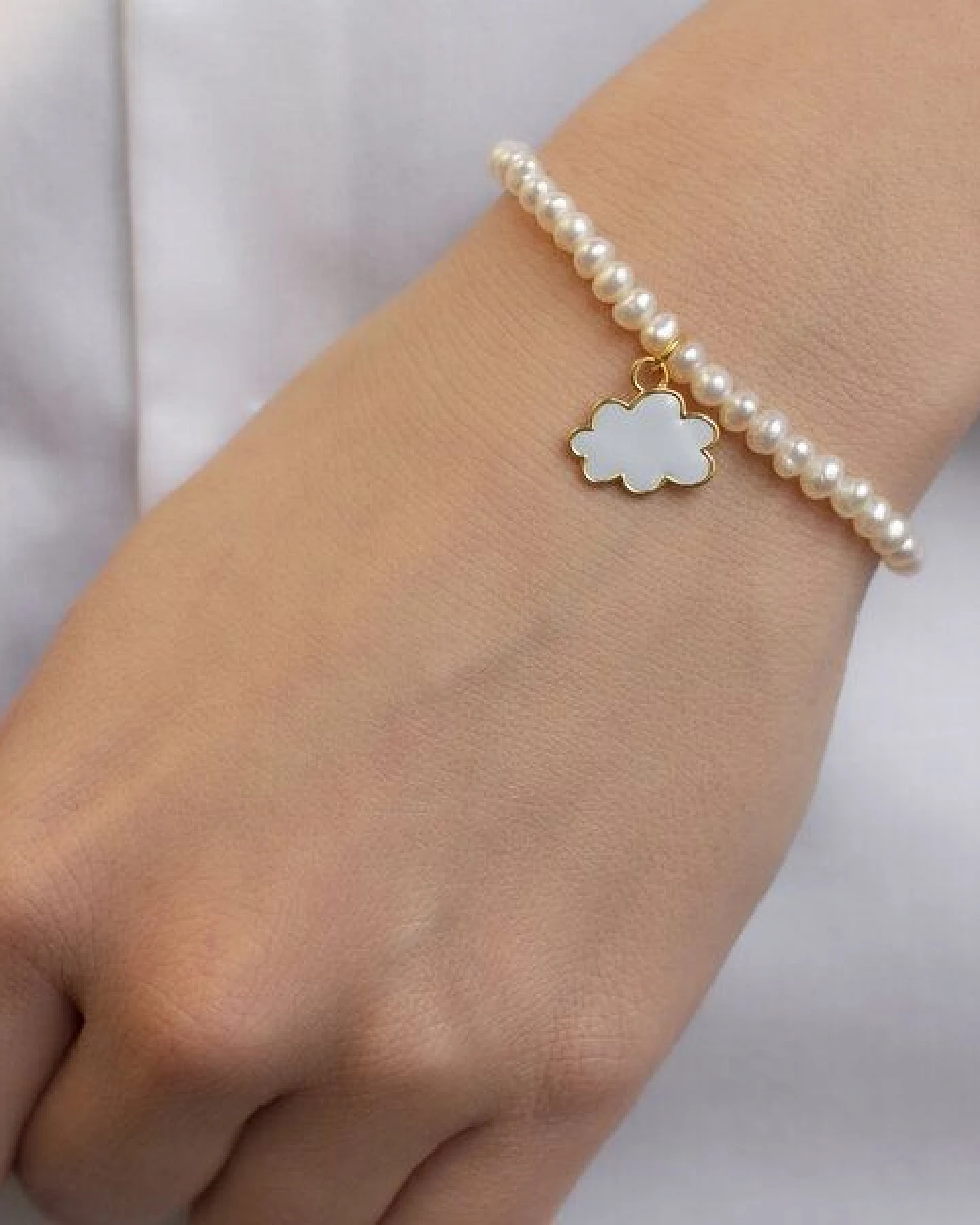 Paeoni Colors Wolken-Perlenarmband aus 18k Gold Vermeil, 925 Sterling Silber – Ansicht 2