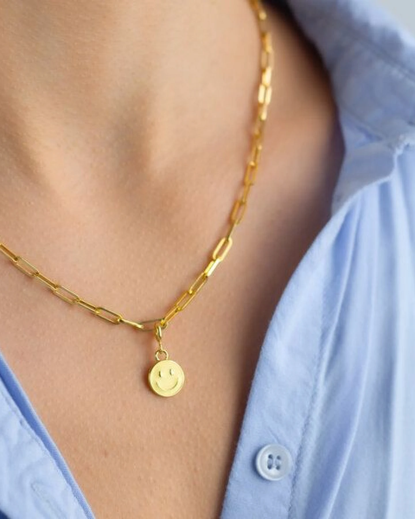 Paeoni Colors Smiley-Anhänger aus 18k Gold Vermeil, 925 Sterling Silber – Ansicht 3