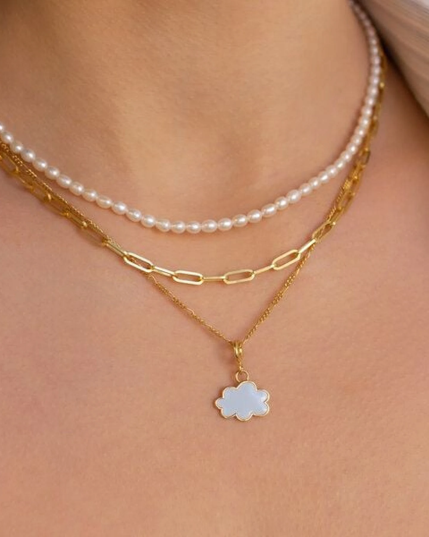Paeoni Colors Wolken-Anhänger aus 18k Gold Vermeil, 925 Sterling Silber – Ansicht 3