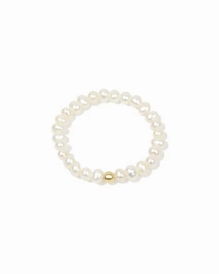 Paeoni Colors Perlenring aus Mini-Süßwasserperlen und 18k Gold Vermeil, 925 Sterling Silber