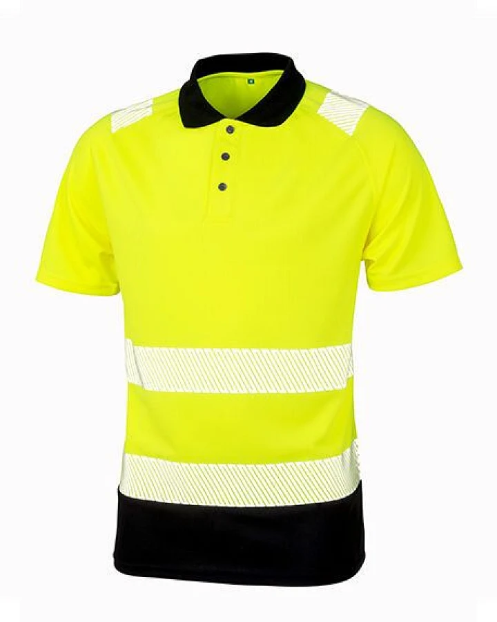Result Genuine Recycled Safety Workwear Hi Viz Polo Shirt Berufsbekleidung Atmungsaktiv Reflektierend