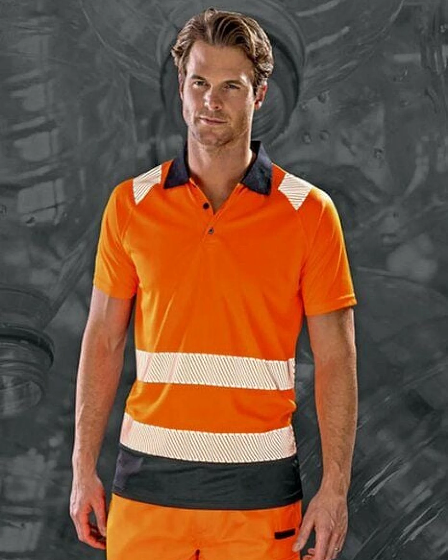 Result Genuine Recycled Safety Workwear Hi Viz Polo Shirt Berufsbekleidung Atmungsaktiv Reflektierend – Ansicht 2