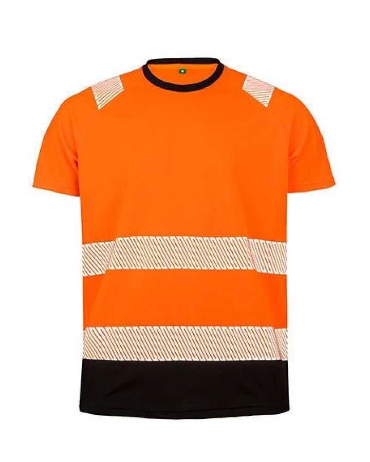 Result Genuine Recycled Safety Workwear HiViz Sicherheits T-Shirt Berufsbekleidung Atmungsaktiv Reflektierend