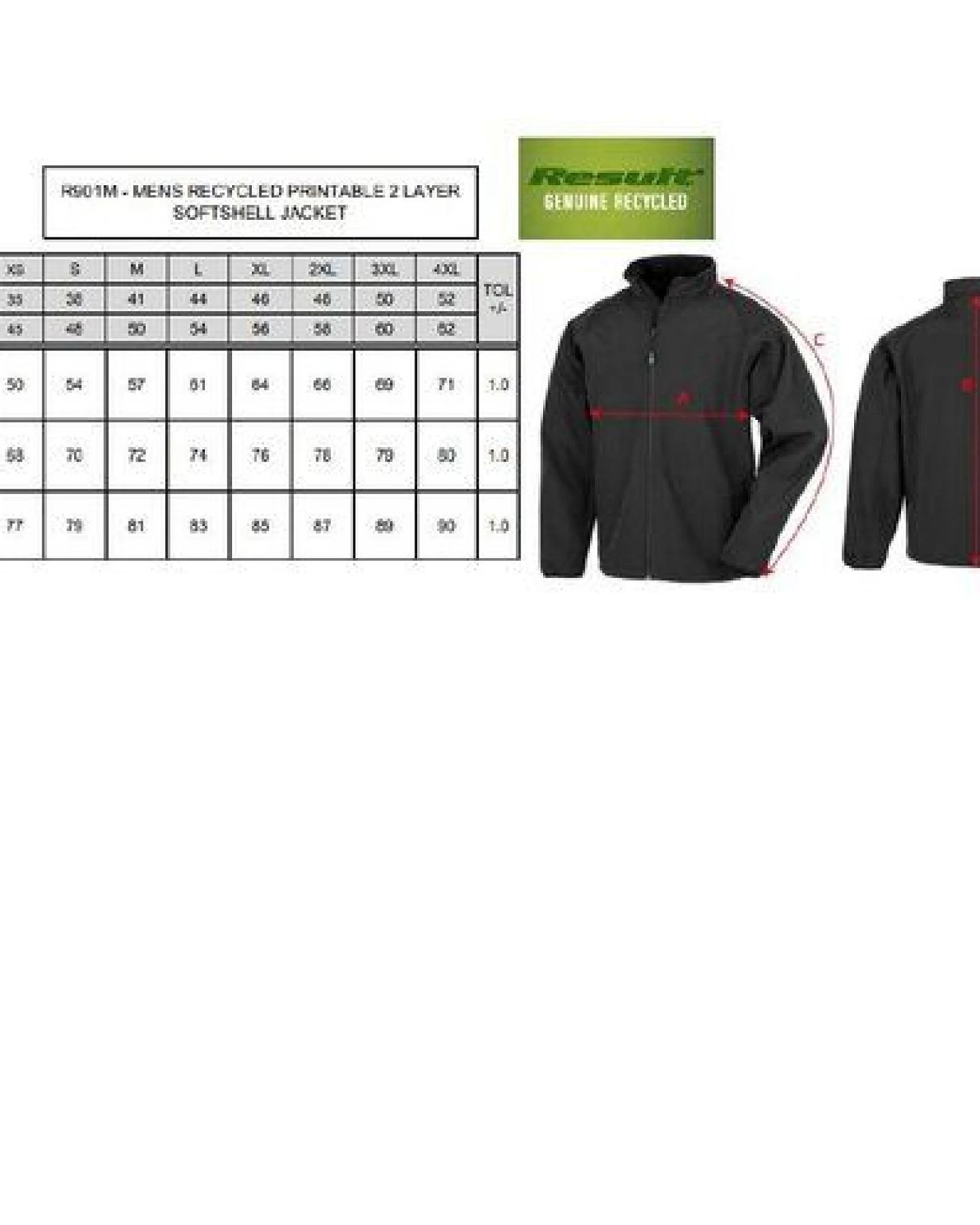 Result Genuine Recycled Herren Men Atmungsaktive Softshell - Jacke mit Stehkragen bis Gr. 3XL – Ansicht 3