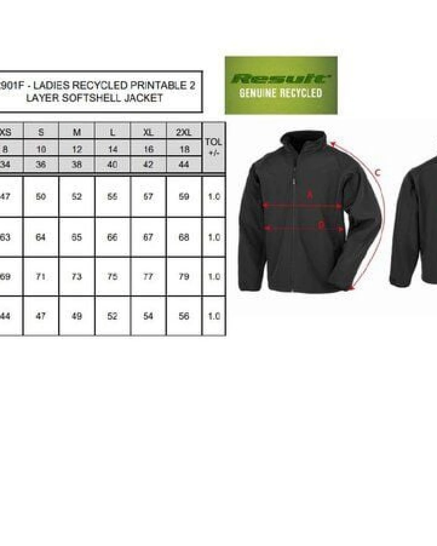 Result Genuine Recycled Damen Women Atmungsaktive Softshell - Jacke mit Stehkragen bis Gr. 2XL – Ansicht 3