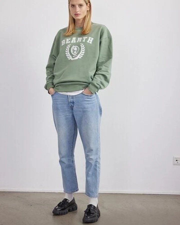 BEARTH Sweatshirt Unisex College Print Bio-Baumwoll Mix