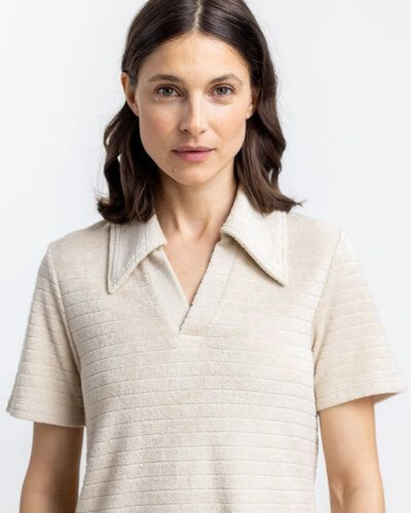Rotholz Polo Kleid aus Bio Frottee – Ansicht 2