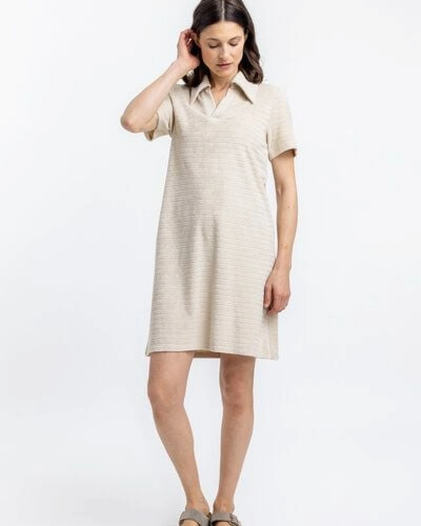 Rotholz Polo Kleid aus Bio Frottee – Ansicht 3