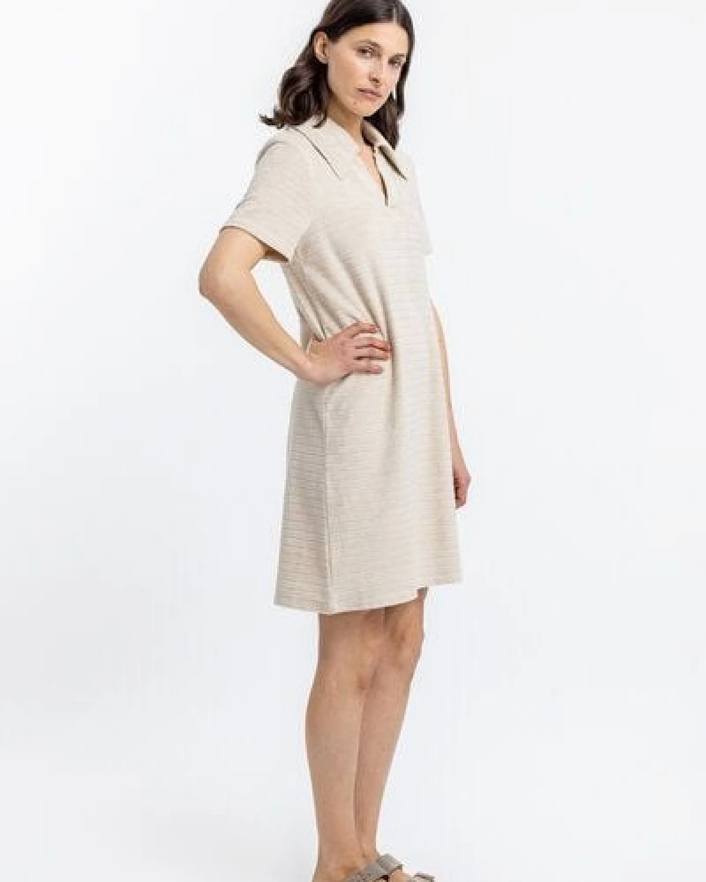 Rotholz Polo Kleid aus Bio Frottee – Ansicht 4