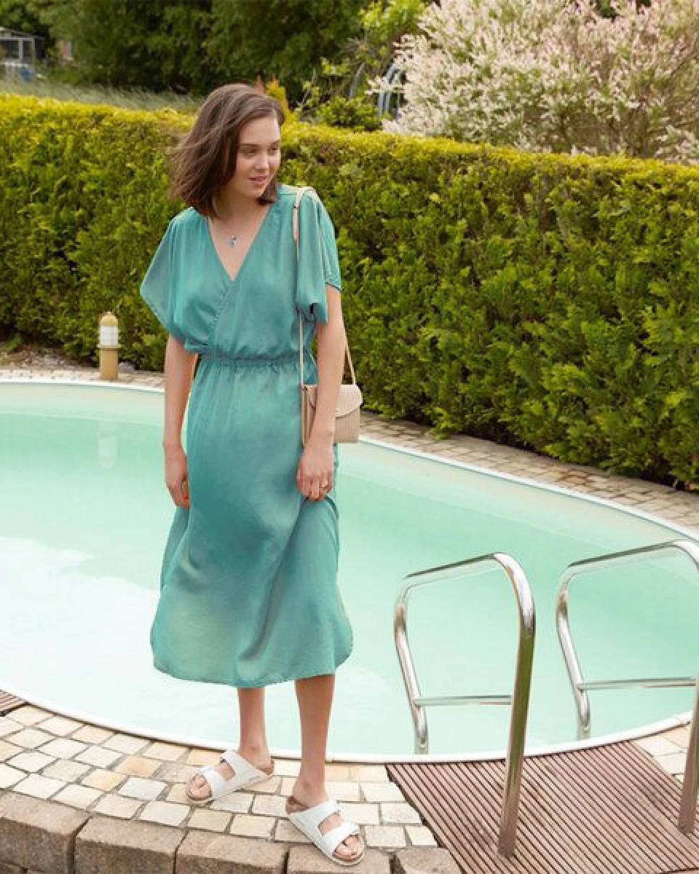 WiDDA berlin KIMONO Kleid in Aqua, Terra oder Maisgelb - aus Lyocell TENCEL – Ansicht 3