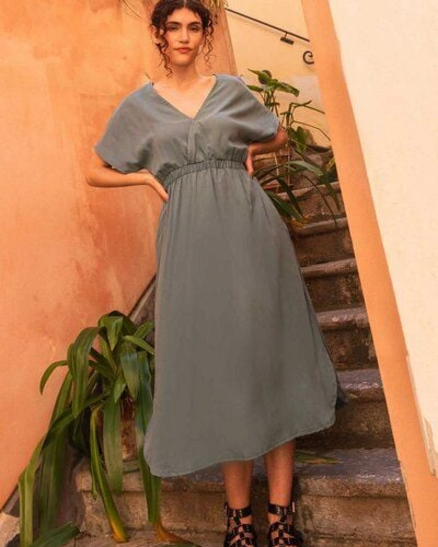 WiDDA berlin KIMONO Kleid in Aqua, Terra oder Maisgelb - aus Lyocell TENCEL – Ansicht 4