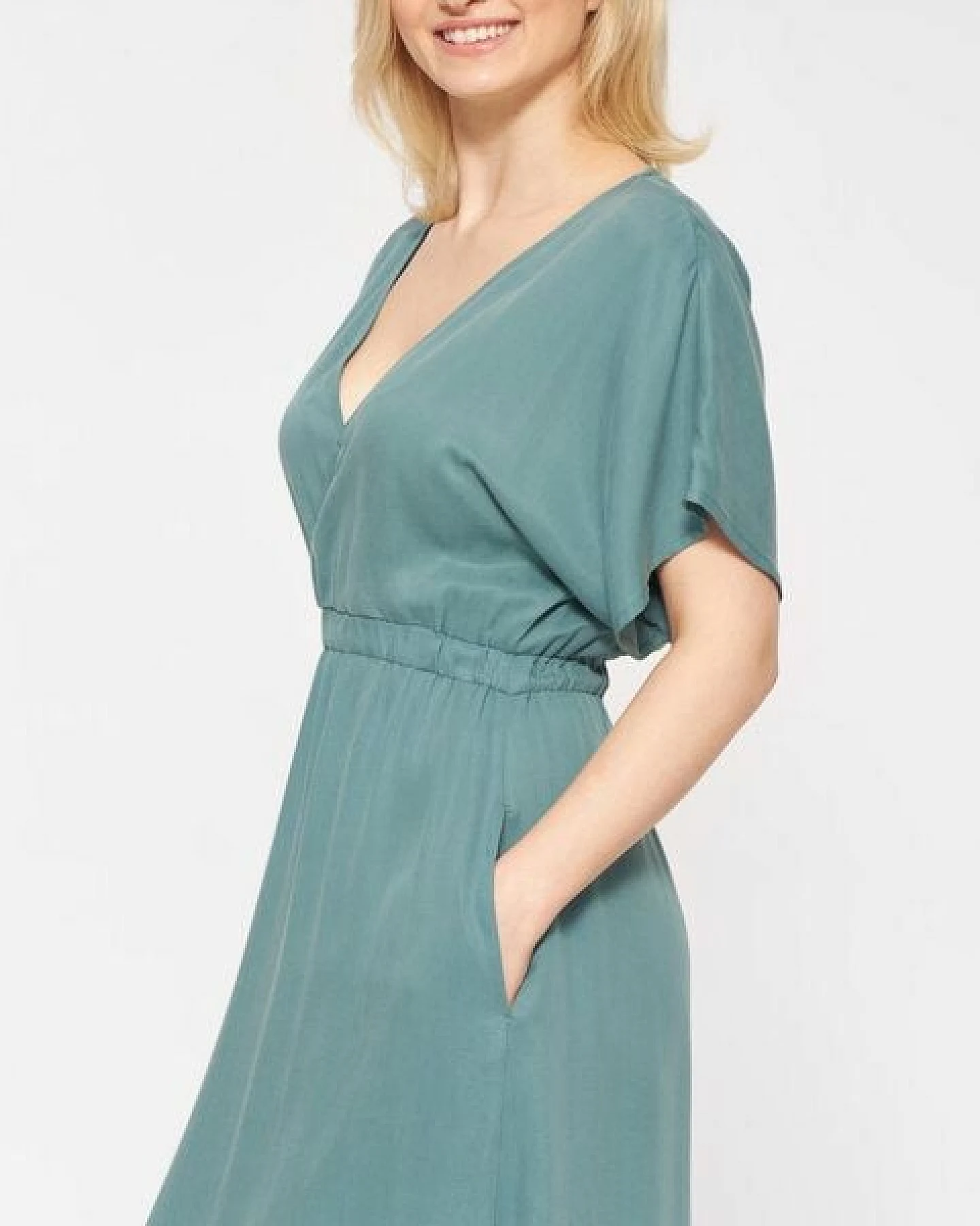 WiDDA berlin KIMONO Kleid in Aqua, Terra oder Maisgelb - aus Lyocell TENCEL – Ansicht 4