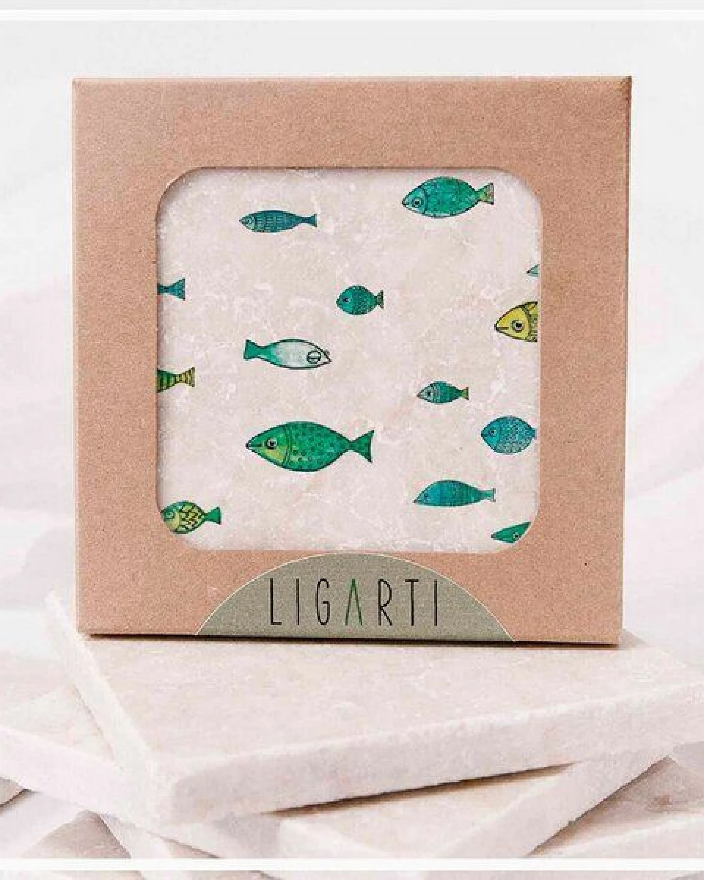 Fliesenuntersetzer »Fischschwarm« von LIGARTI – Ansicht 2