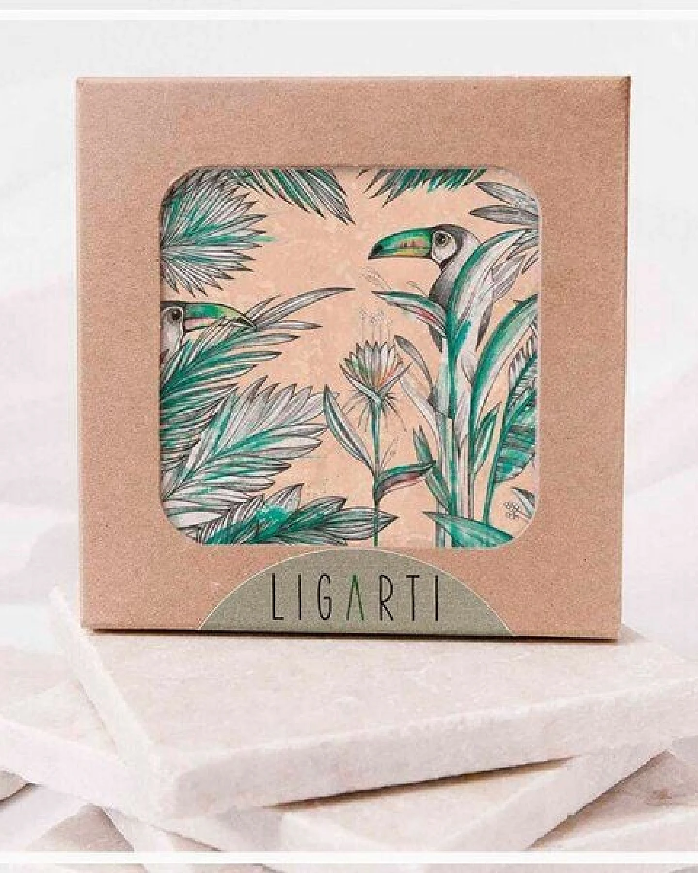 Fliesenuntersetzer »Tukane« von LIGARTI – Ansicht 2