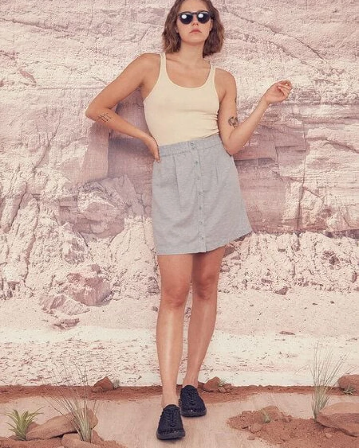 bleed Hanno Buttoned Hanf Lyocell (TENCEL) Rock Blau