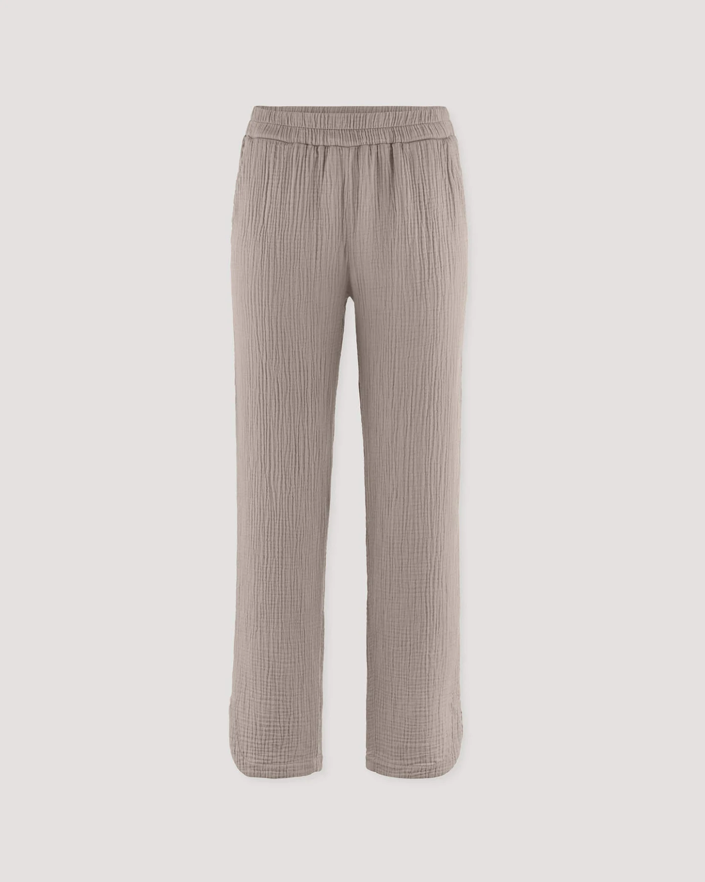 hessnatur Damen Musselin Schlafhose Regular PURE COMFORT aus Bio-Baumwolle - beige - Größe 48 – Ansicht 3