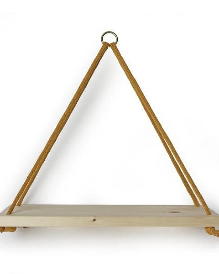 GARY MASH Wandregal Triangle mit Baumwollkordel