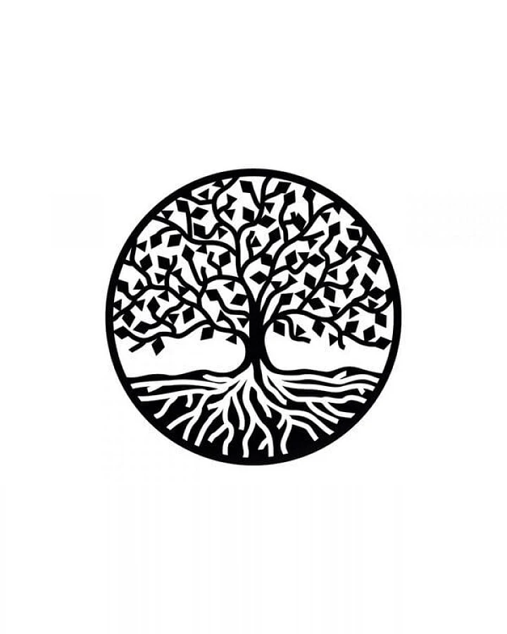 BeWooden Wanddekoration aus Holz - "Lifetree Siluette" - Durchmesser 298mm