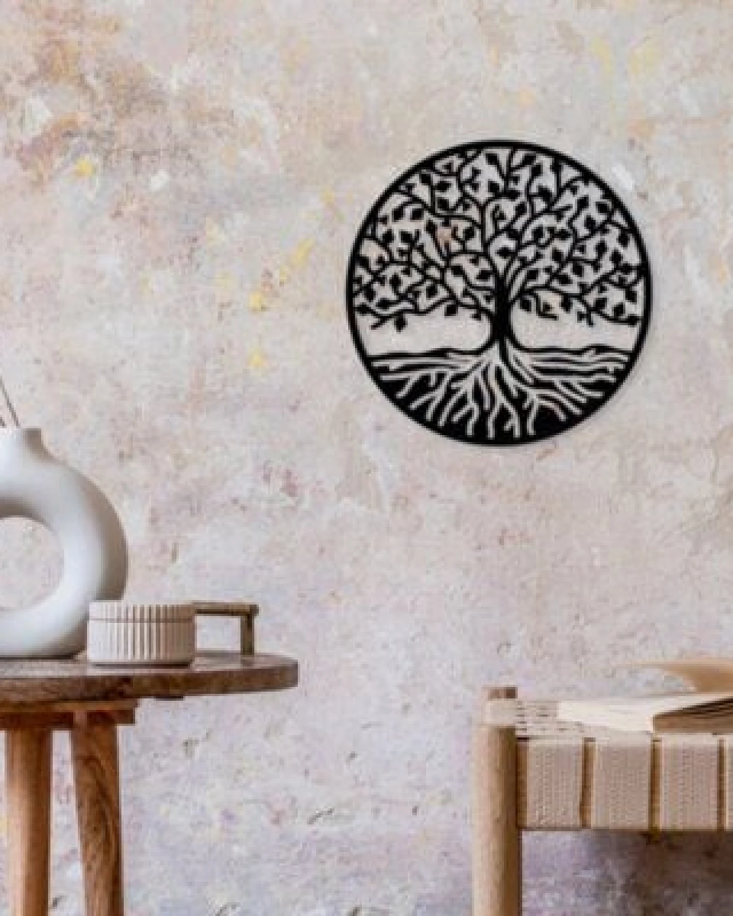 BeWooden Wanddekoration aus Holz - "Lifetree Siluette" - Durchmesser 298mm – Ansicht 2