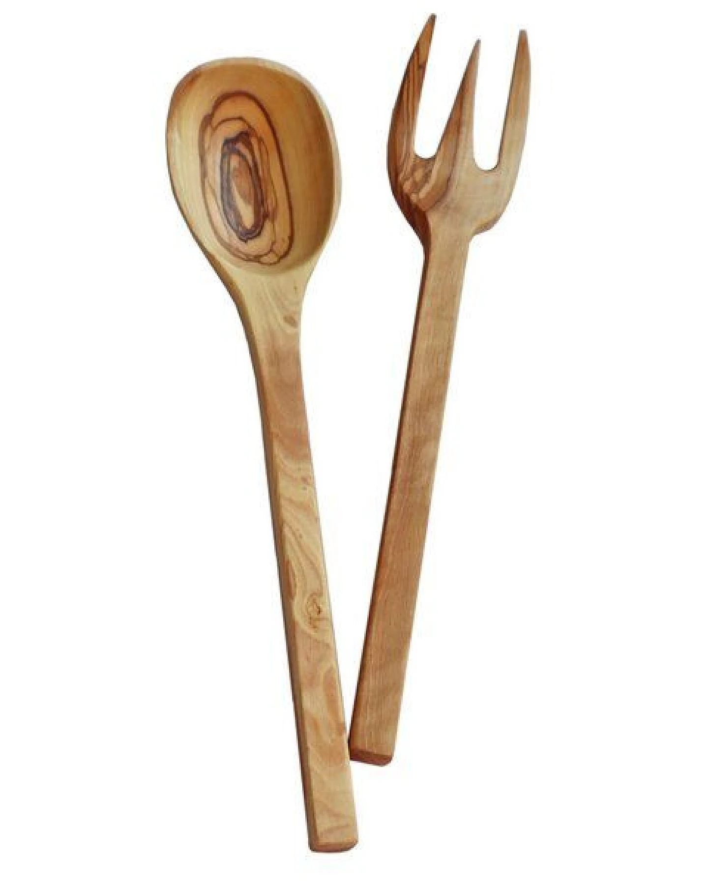 NATUREHOME Salatbesteck 2tlg. Olivenholz Rustikal 30 cm – Ansicht 2