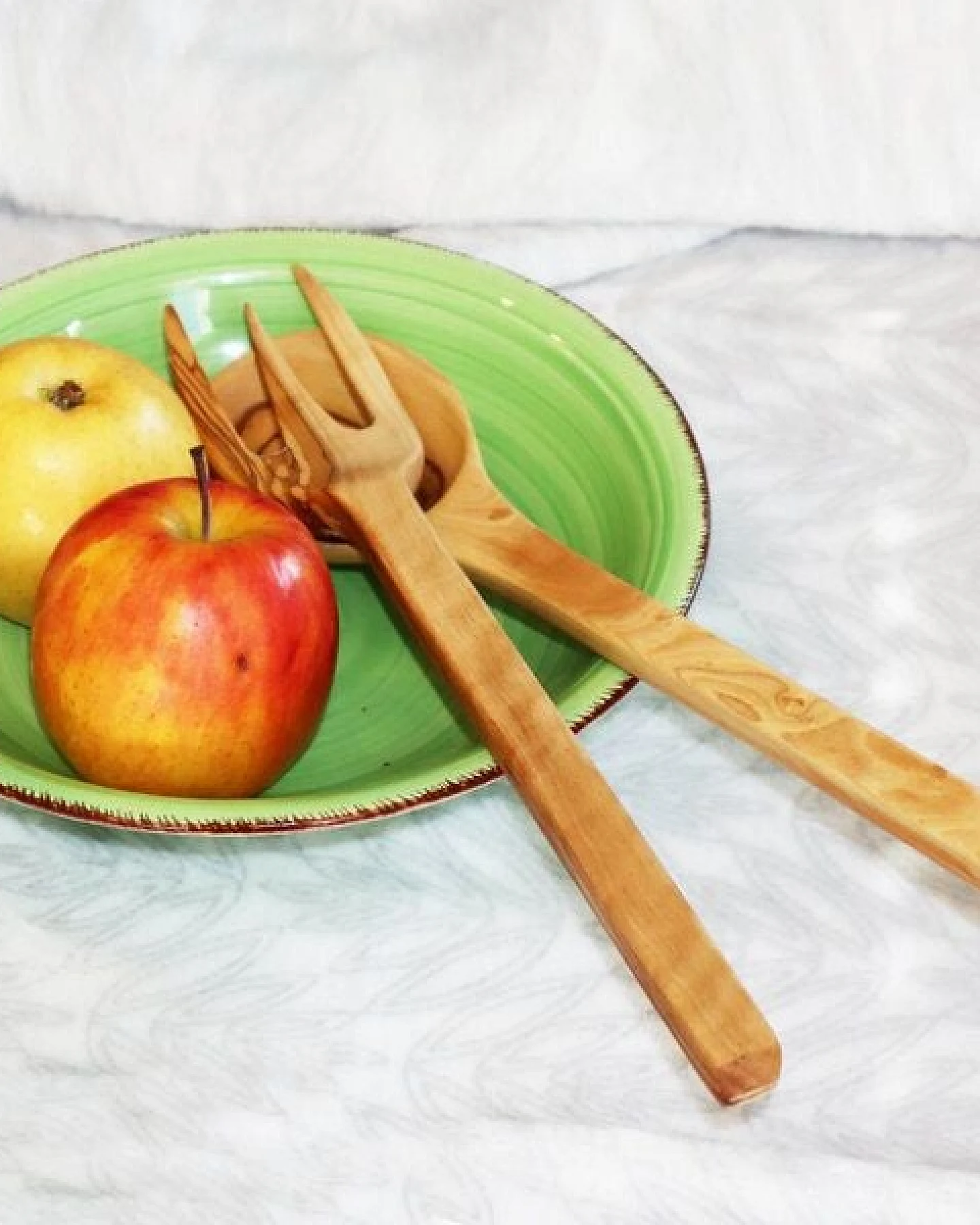 NATUREHOME Salatbesteck 2tlg. Olivenholz Rustikal 30 cm – Ansicht 3