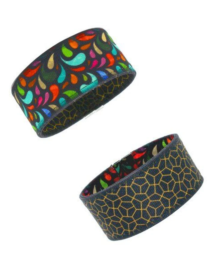 Paisley gr (schwarz) / Waben (schwarz)