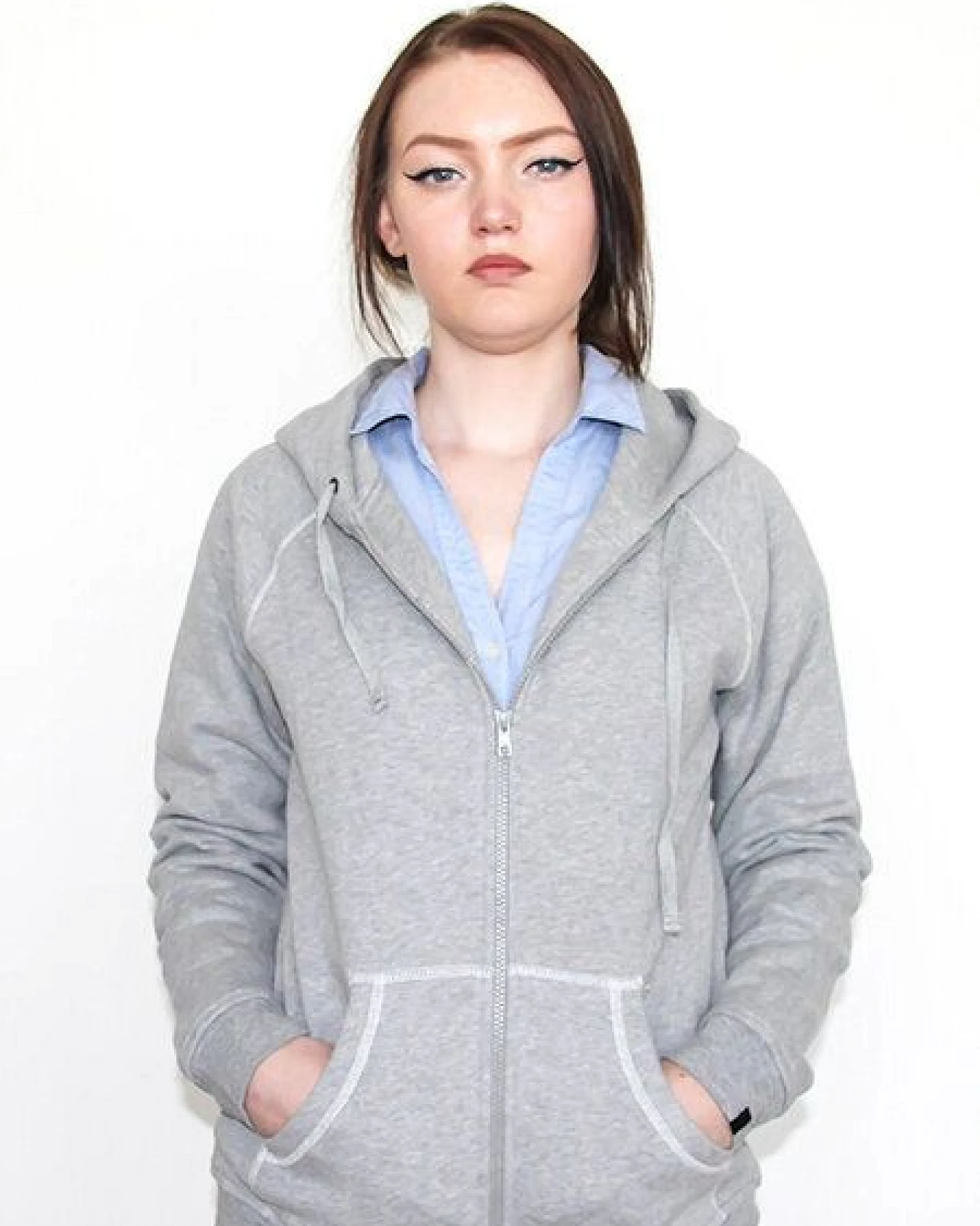 ege organics Damen Kapuzenjacke Bio-Baumwolle Hoodie Grau-Melange – Ansicht 2