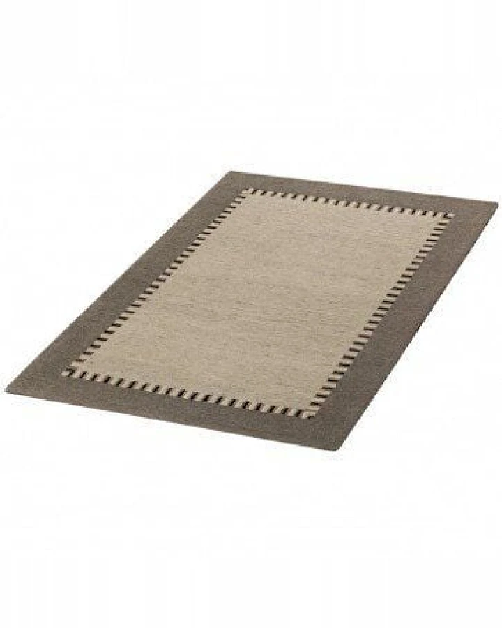 Prolana Handgefertigter Flor-Teppich Tuft "Tape" aus Wolle in Beige - versch. Größen