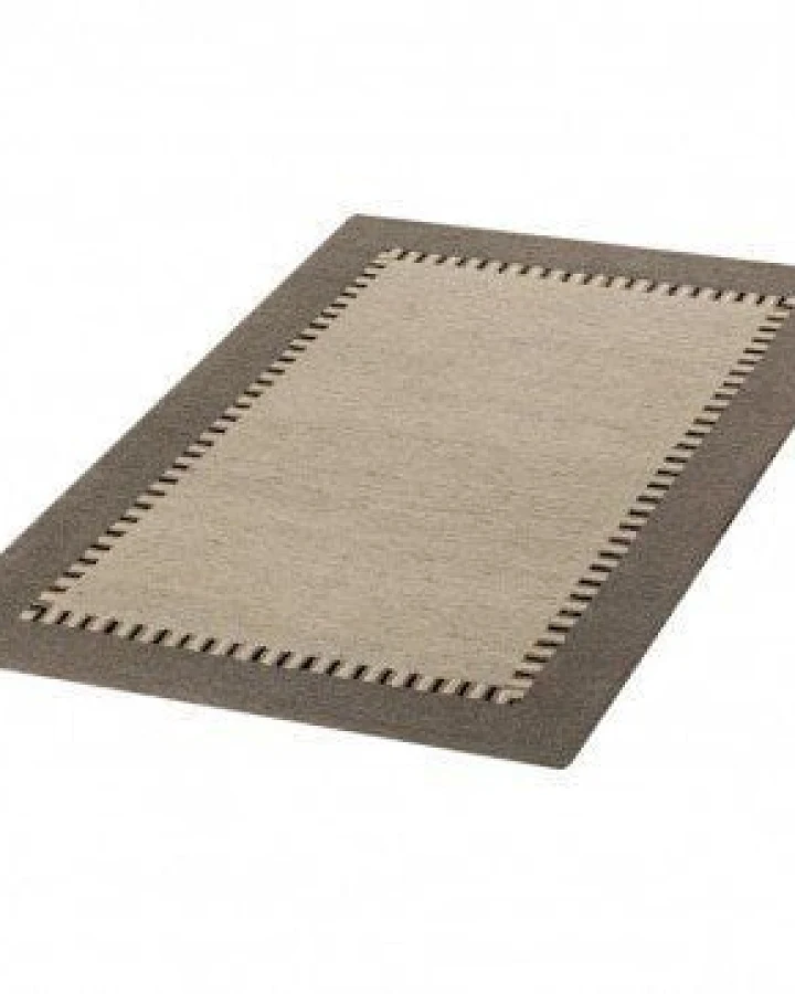 Prolana Handgefertigter Flor-Teppich Tuft "Tape" aus Wolle in Beige - versch. Größen