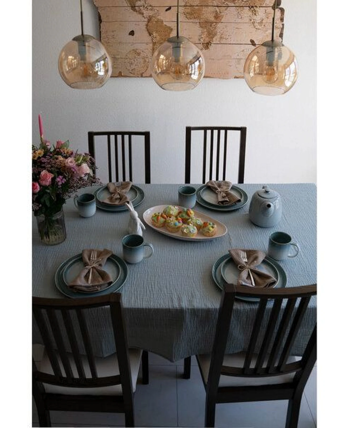 Hutch&Putch Musselin-Tischdecke "Angelina" • Aquamarine – Ansicht 2