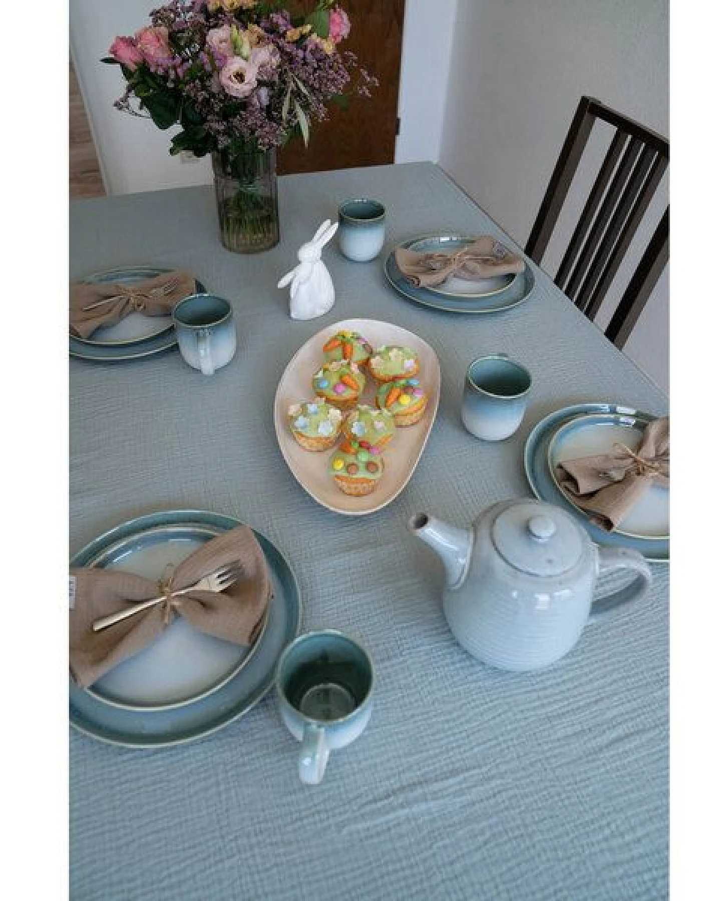 Hutch&Putch Musselin-Tischdecke "Angelina" • Aquamarine – Ansicht 3