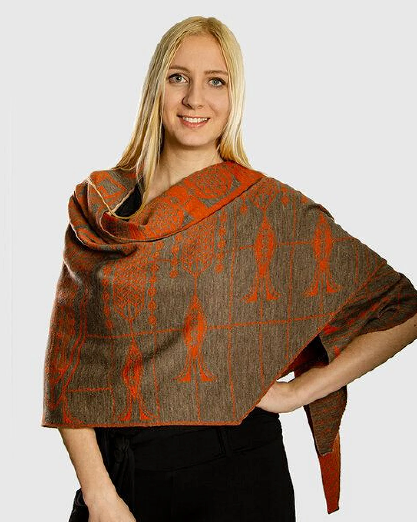 LANARTO slow fashion Schultertuch Pueblo aus mulesingfreier Merinowolle made in germany – Ansicht 3
