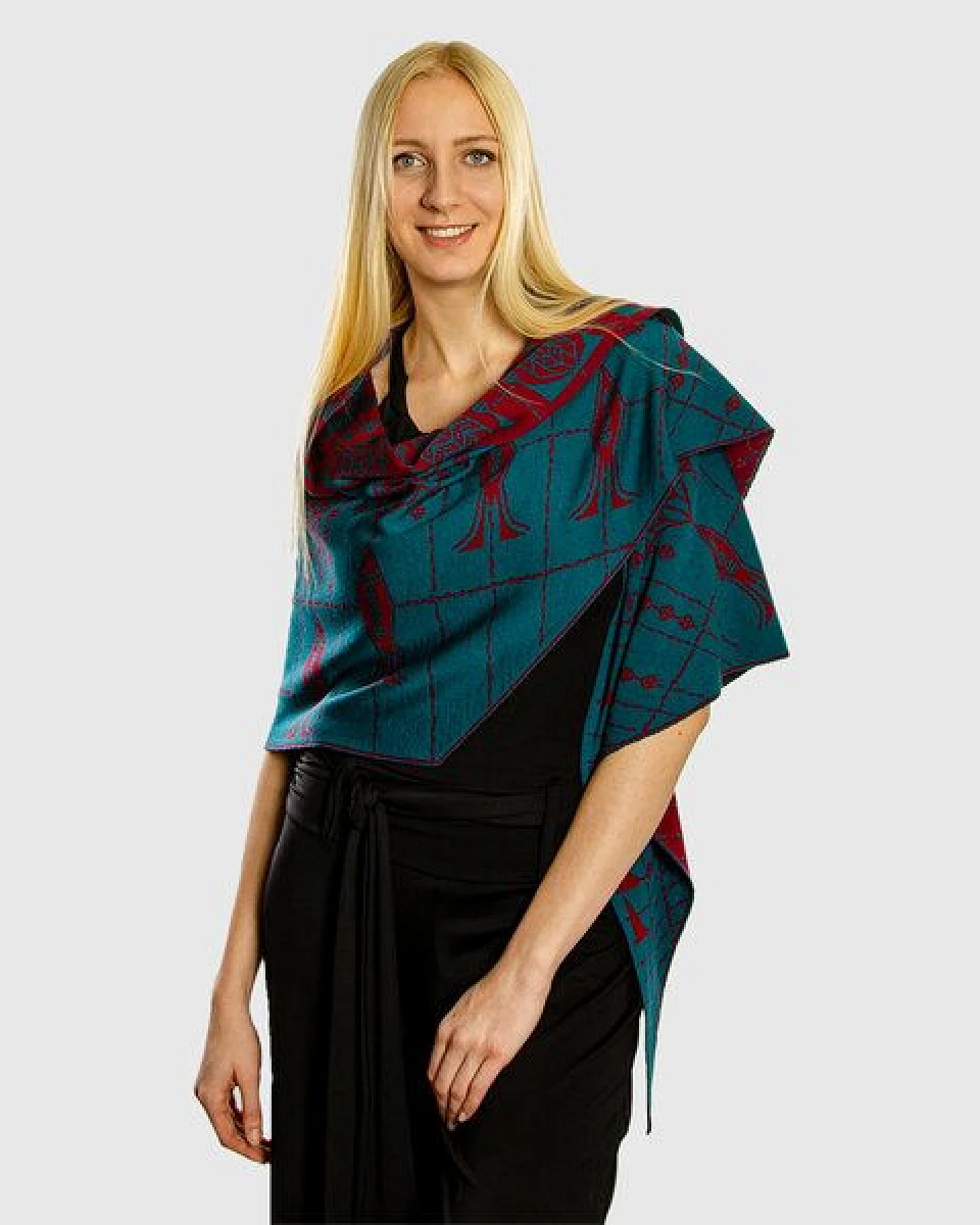 LANARTO slow fashion Schultertuch Pueblo aus mulesingfreier Merinowolle made in germany – Ansicht 3