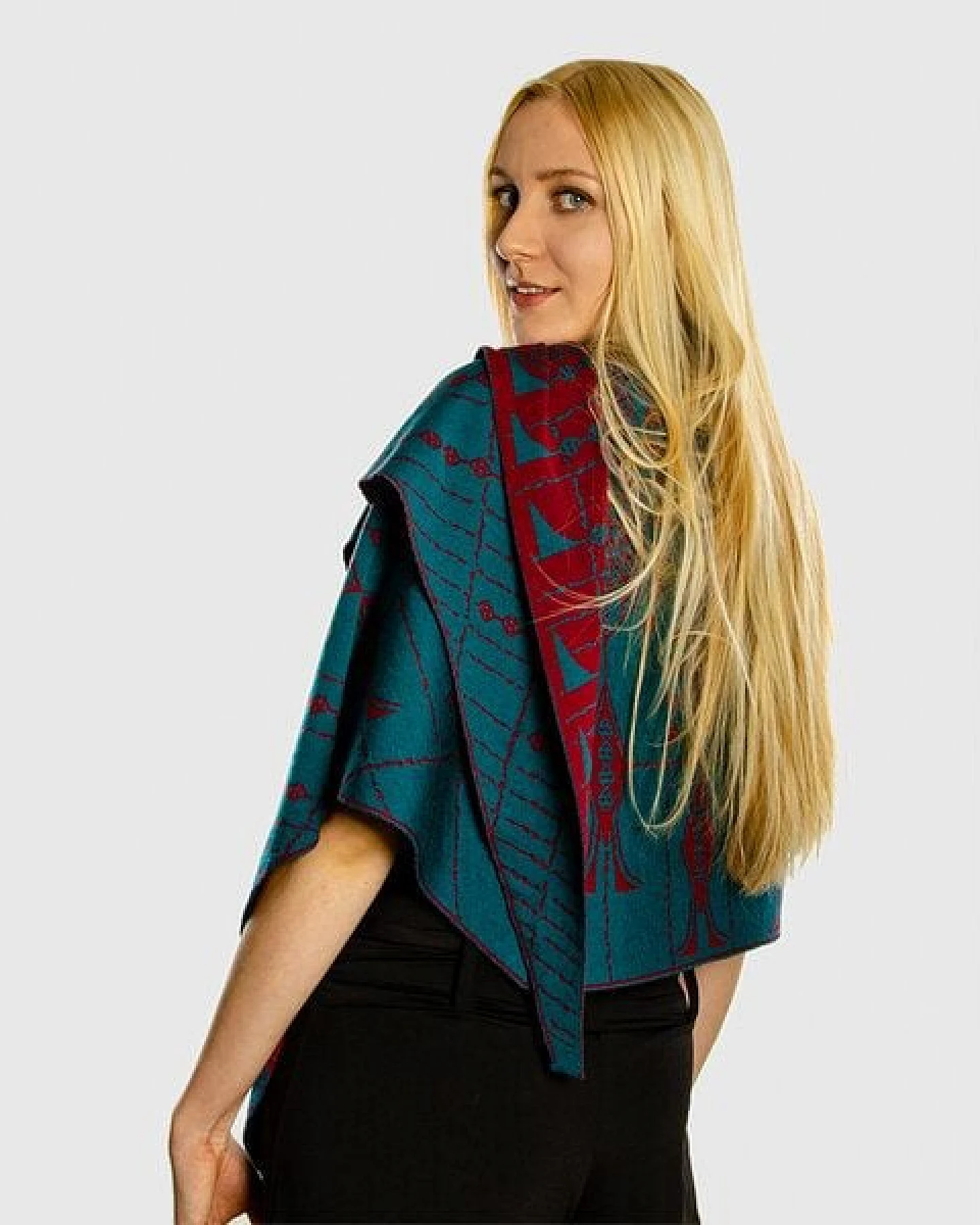LANARTO slow fashion Schultertuch Pueblo aus mulesingfreier Merinowolle made in germany – Ansicht 4