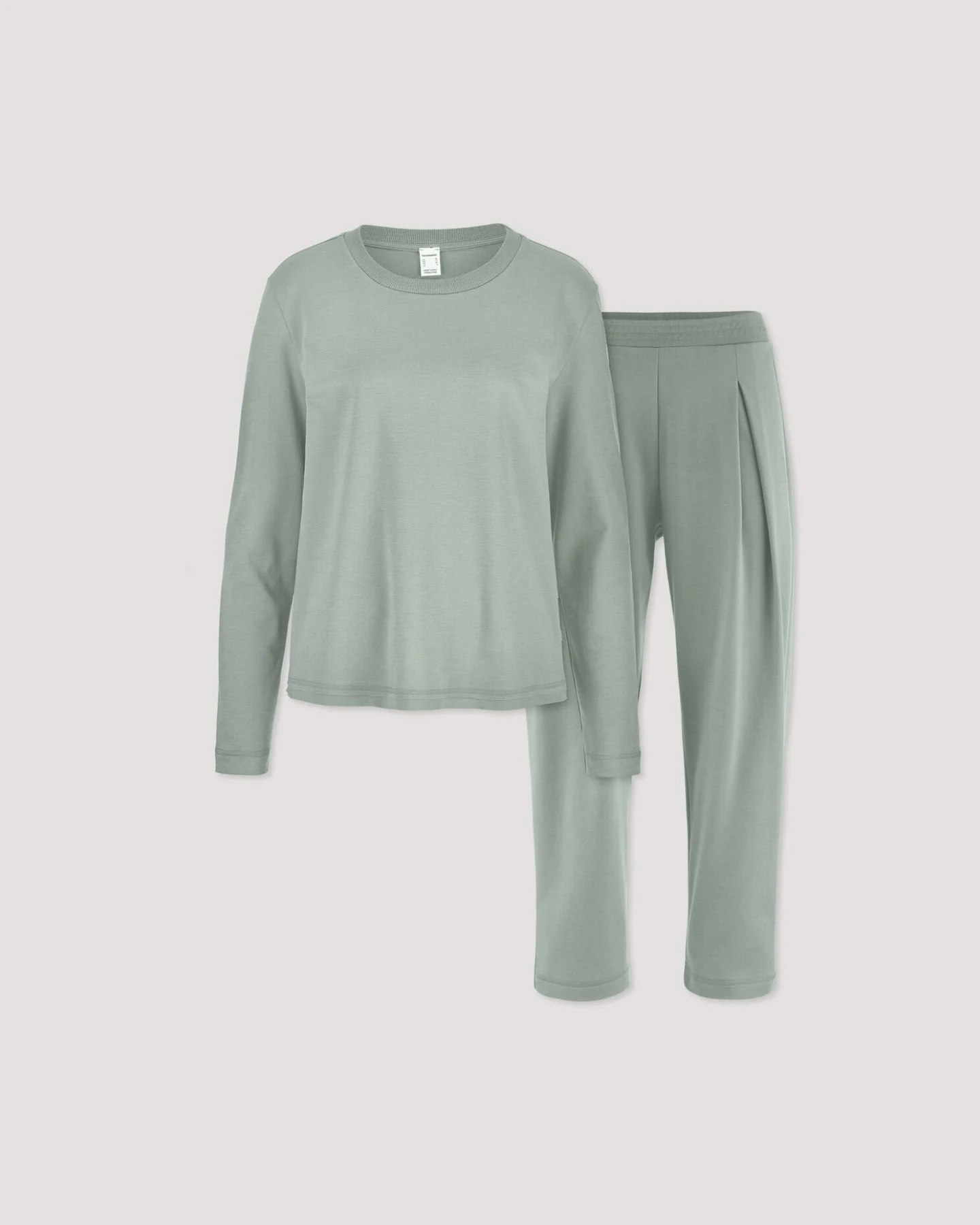 hessnatur Damen Pyjama PURE COTTON aus Bio-Baumwolle - grün - Größe 38 – Ansicht 3