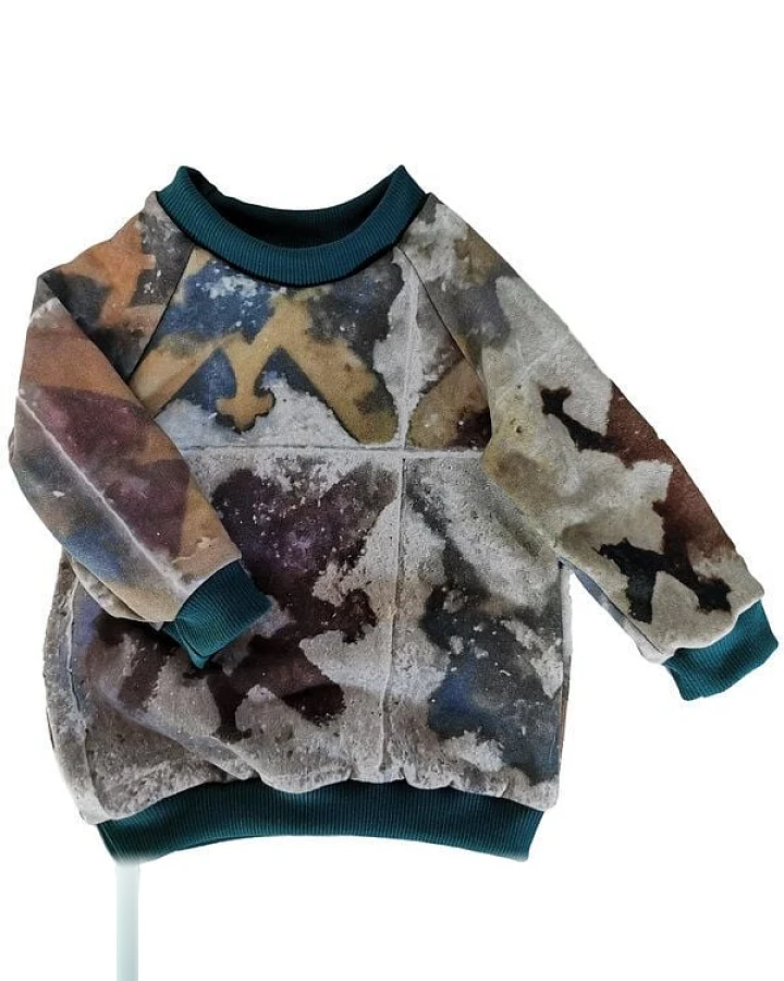 liebewicht Pullover aus Bio Sweat grau bunt für Babys und Kinder