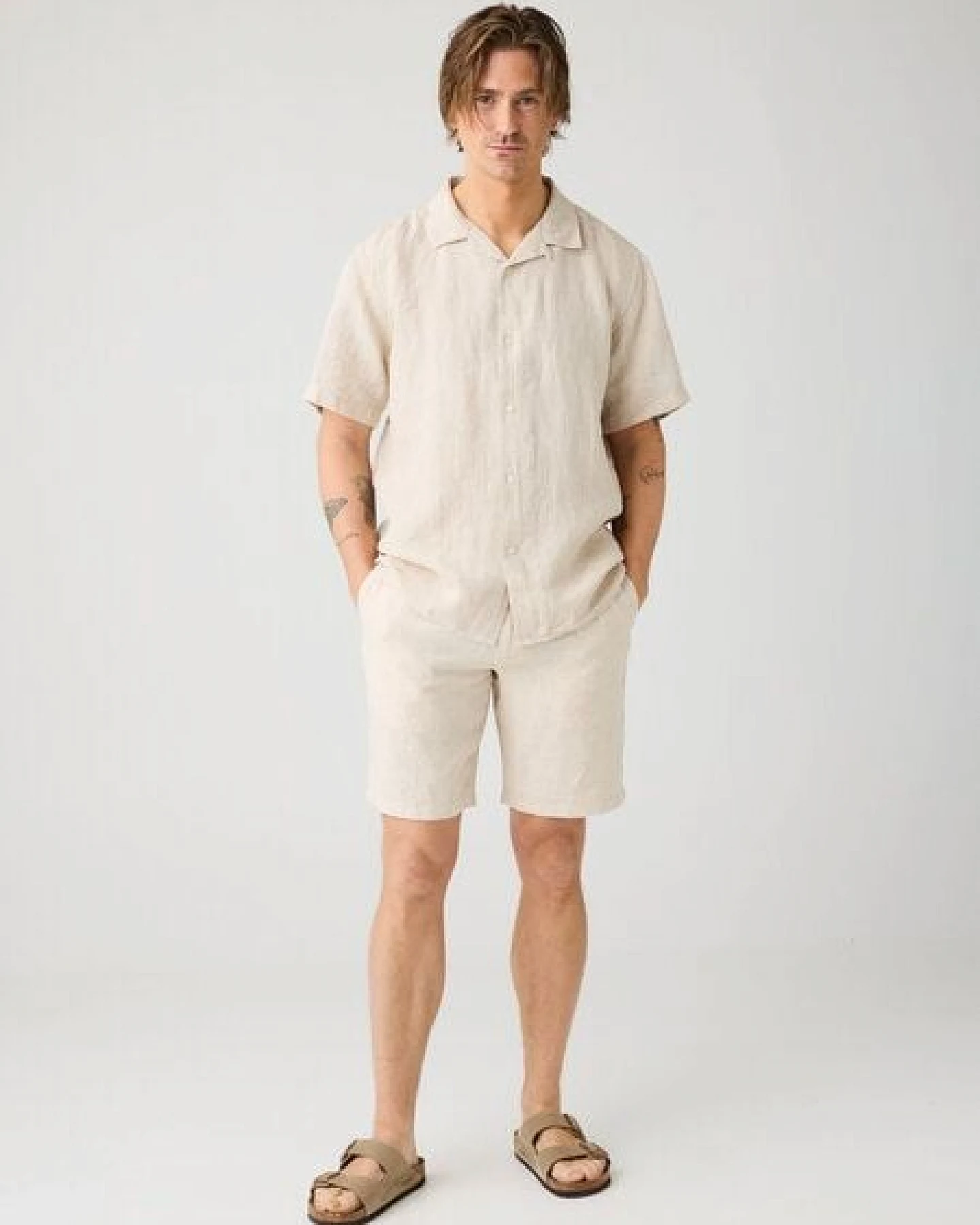 KnowledgeCotton Apparel Leinenhemd Box Fit - Short Sleeve - aus Bio-Leinen – Ansicht 2