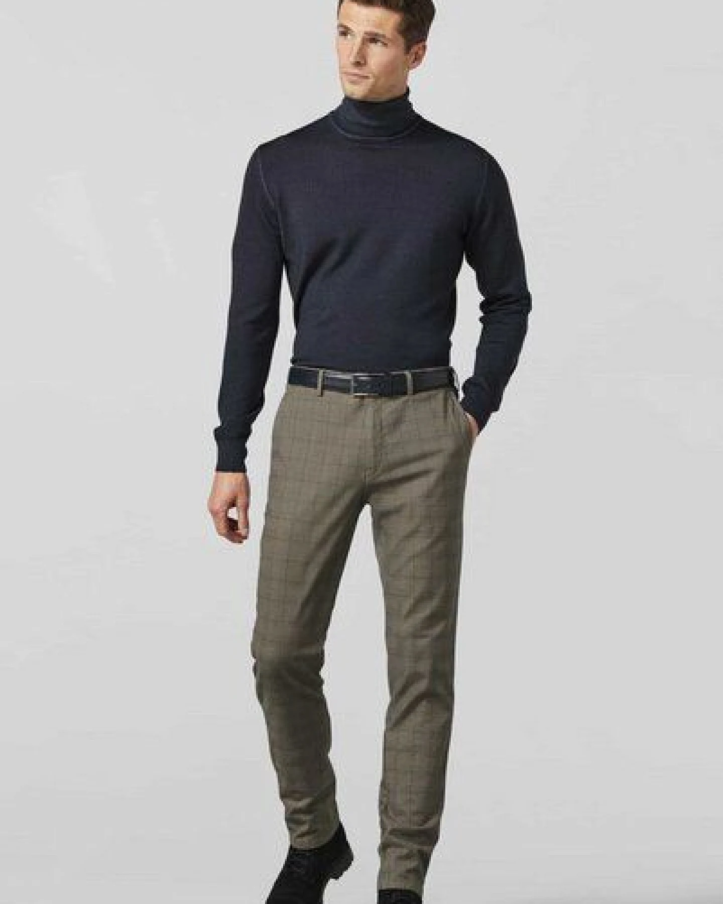 MEYER PRINCE OF WALES BAUMWOLL CHINO – Ansicht 2