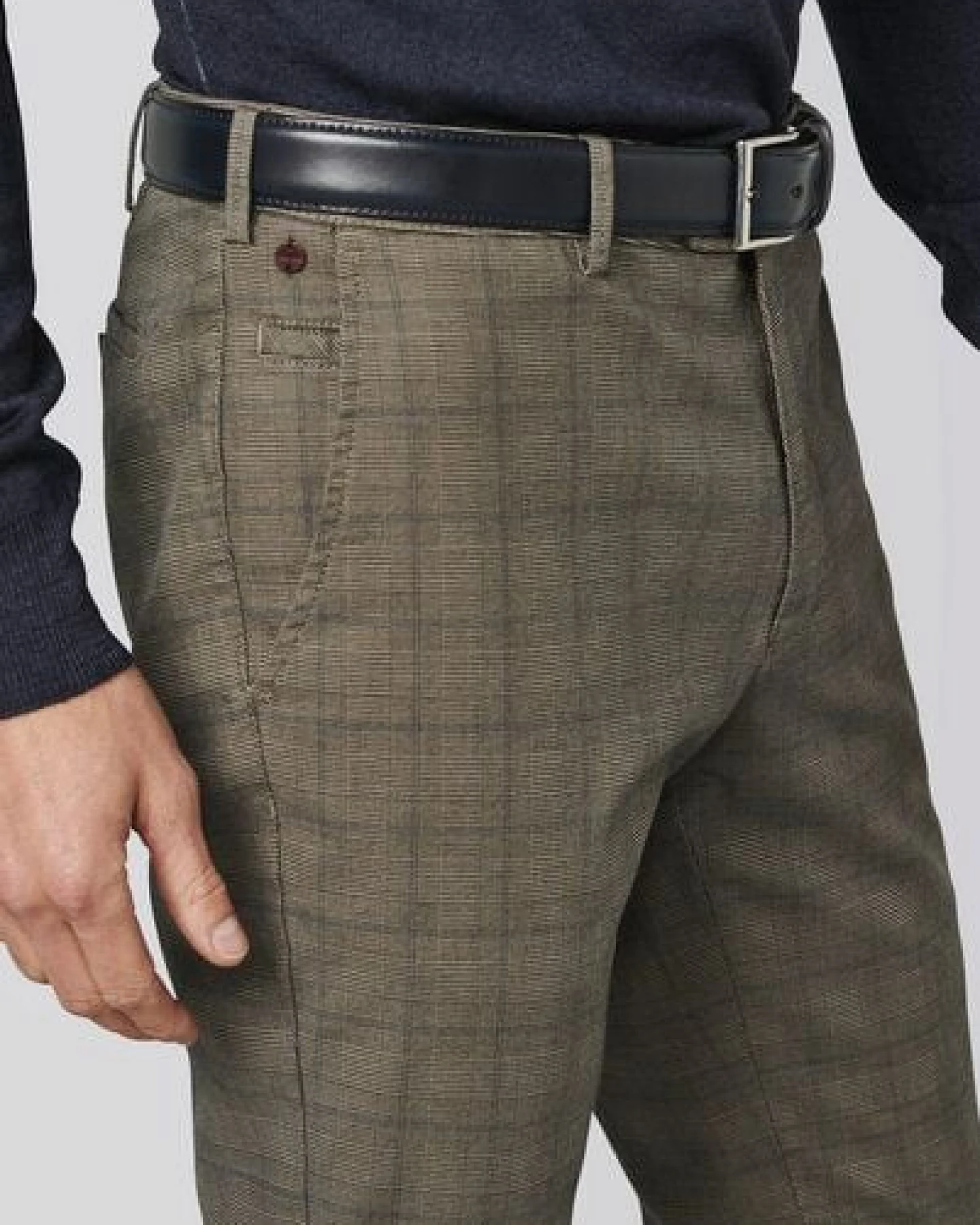 MEYER PRINCE OF WALES BAUMWOLL CHINO – Ansicht 4