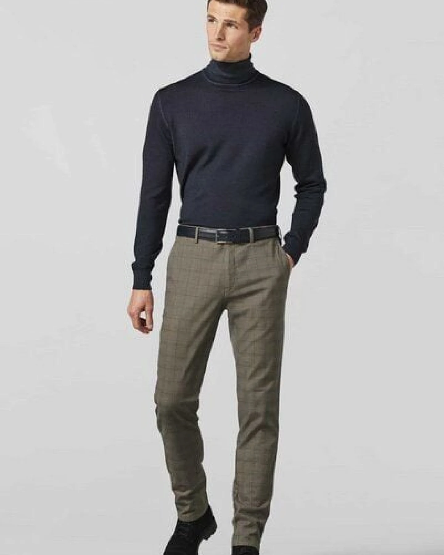 MEYER PRINCE OF WALES BAUMWOLL CHINO – Ansicht 2
