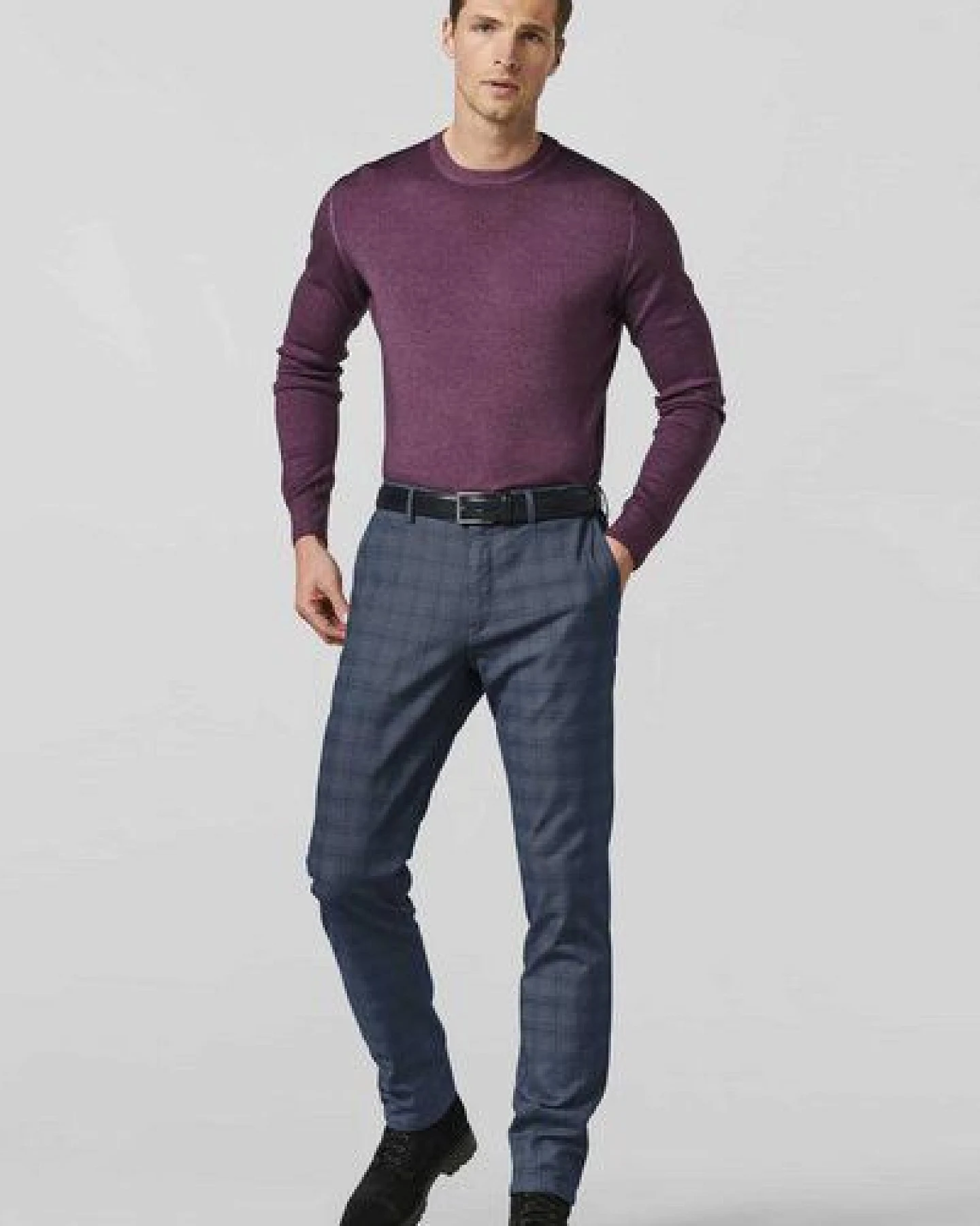 MEYER PRINCE OF WALES BAUMWOLL CHINO – Ansicht 2