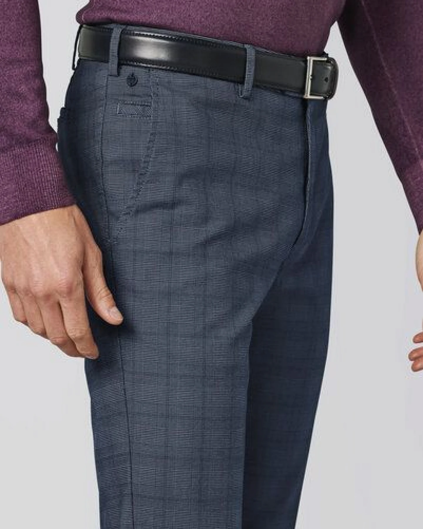 MEYER PRINCE OF WALES BAUMWOLL CHINO – Ansicht 4