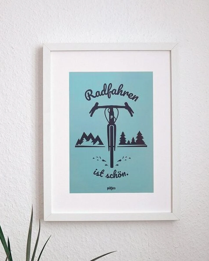 päfjes Radfahren ist schön / Gravel / Poster A4