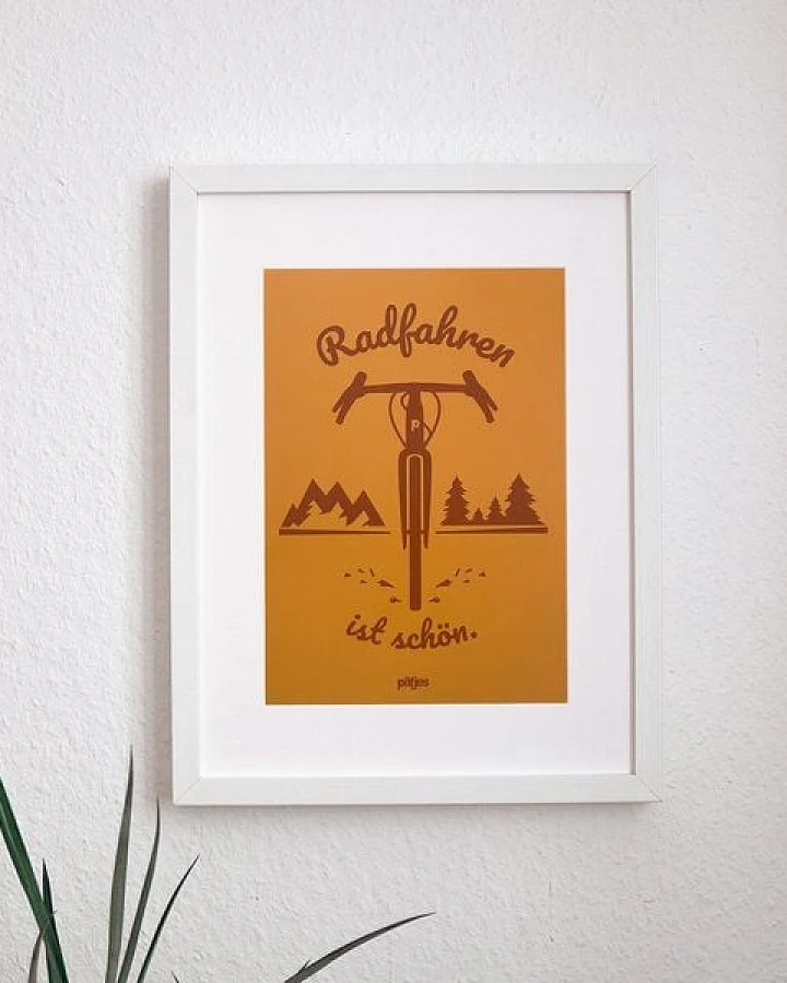 päfjes Radfahren ist schön / Gravel / Poster A4