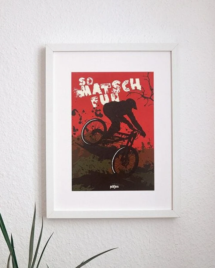 päfjes Downhill / So Matsch fun / Fahrrad / Poster A4