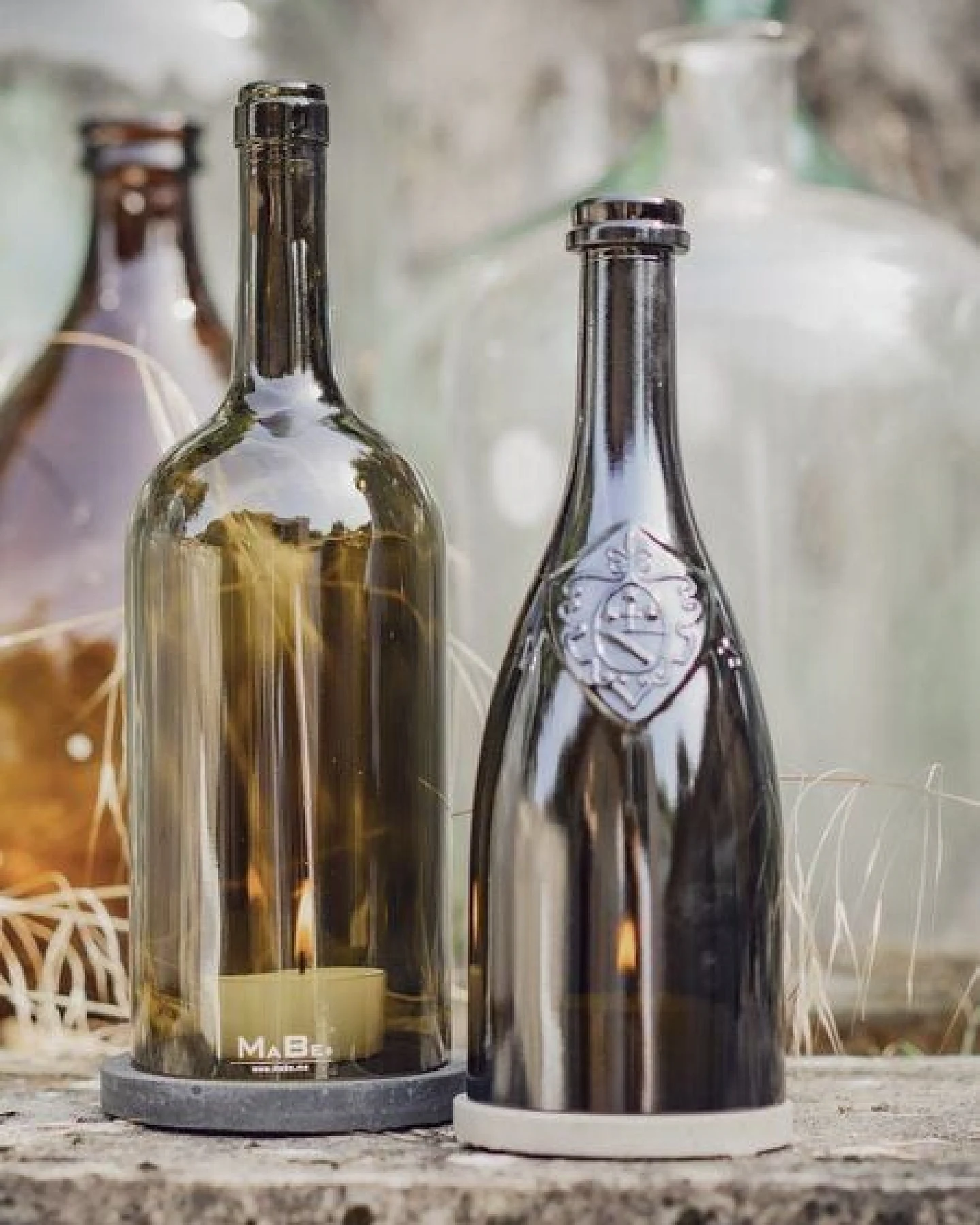 MaBe Wein Windlicht aus der italienischen Flasche vom Gardasee – Ansicht 4